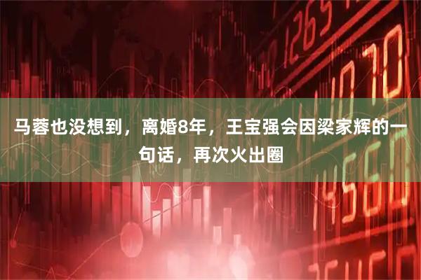 马蓉也没想到，离婚8年，王宝强会因梁家辉的一句话，再次火出圈