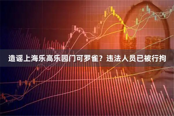 造谣上海乐高乐园门可罗雀?违法人员已被行拘