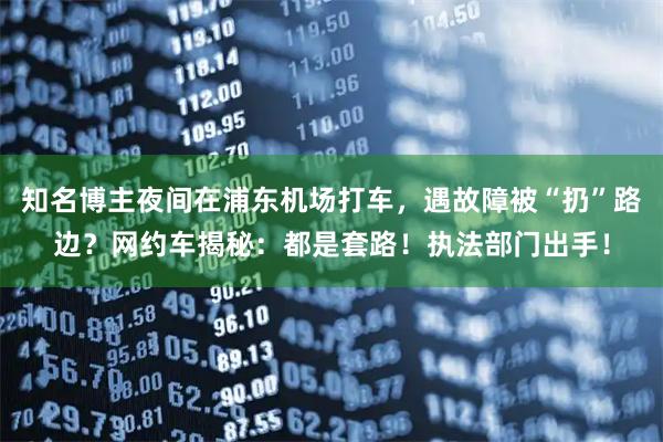 知名博主夜间在浦东机场打车，遇故障被“扔”路边？网约车揭秘：都是套路！执法部门出手！