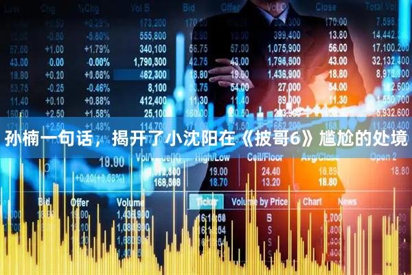 孙楠一句话，揭开了小沈阳在《披哥6》尴尬的处境